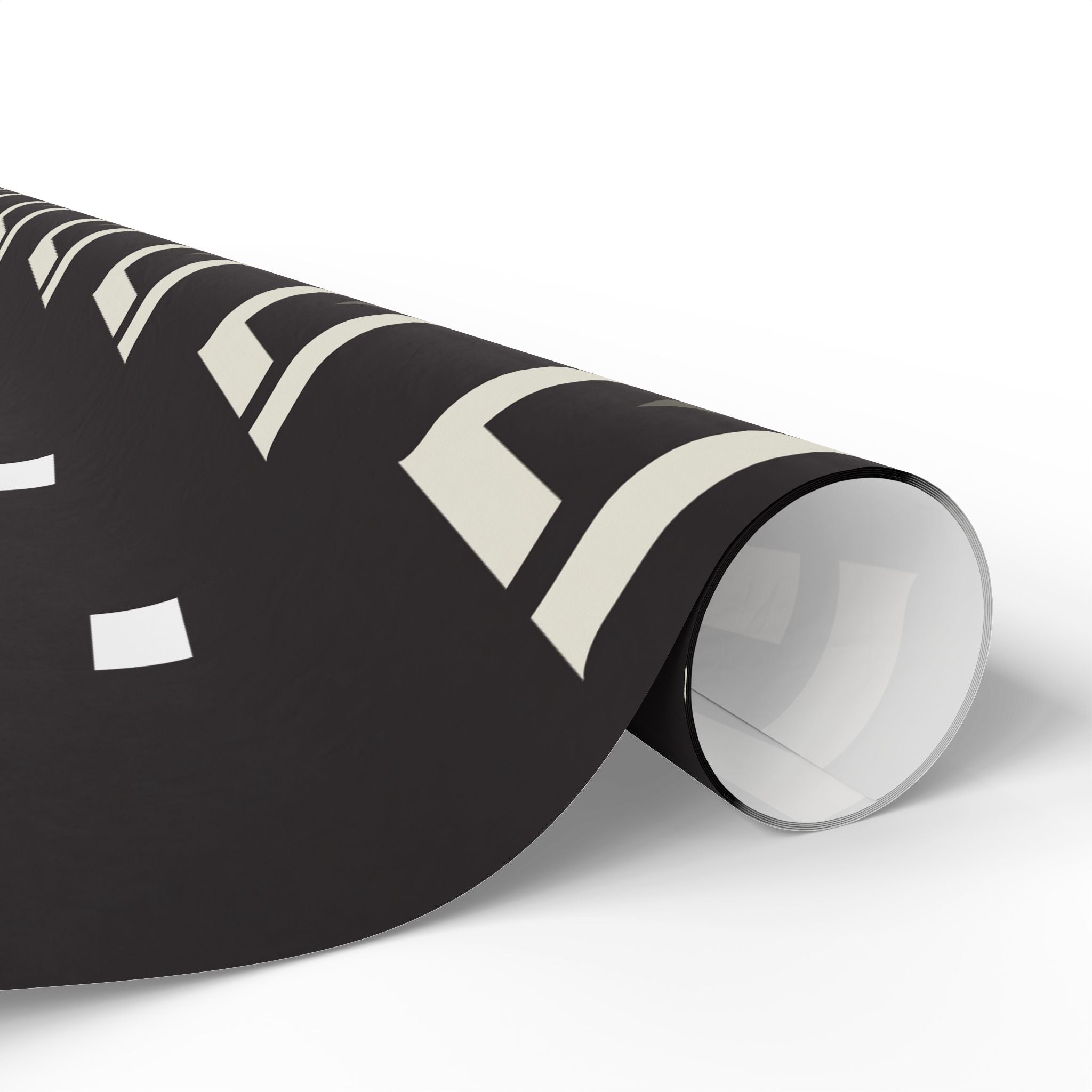 Geometric Black & Ivory Wrapping Paper — Modern Retro Rectangle Pattern