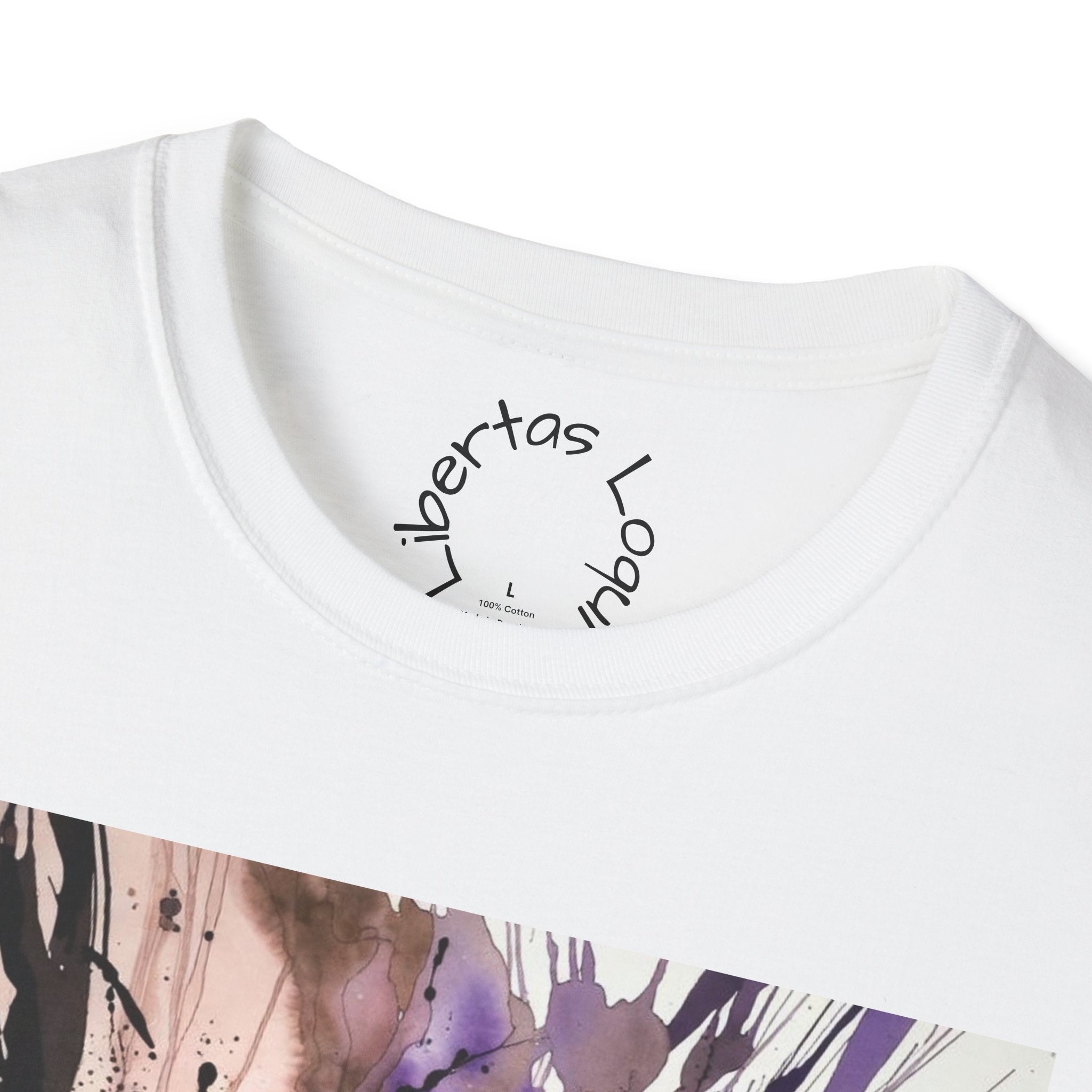 Abstract Purple Burst T-Shirt — 'Libertas Logui' Back Print