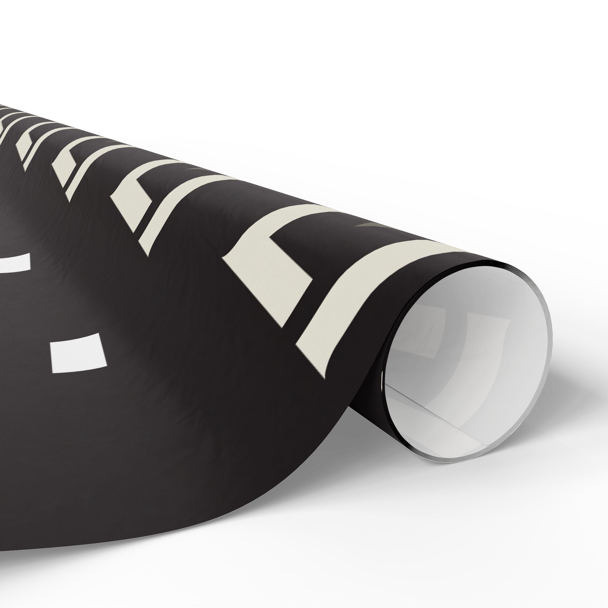 Geometric Black & Ivory Wrapping Paper — Modern Retro Rectangle Pattern