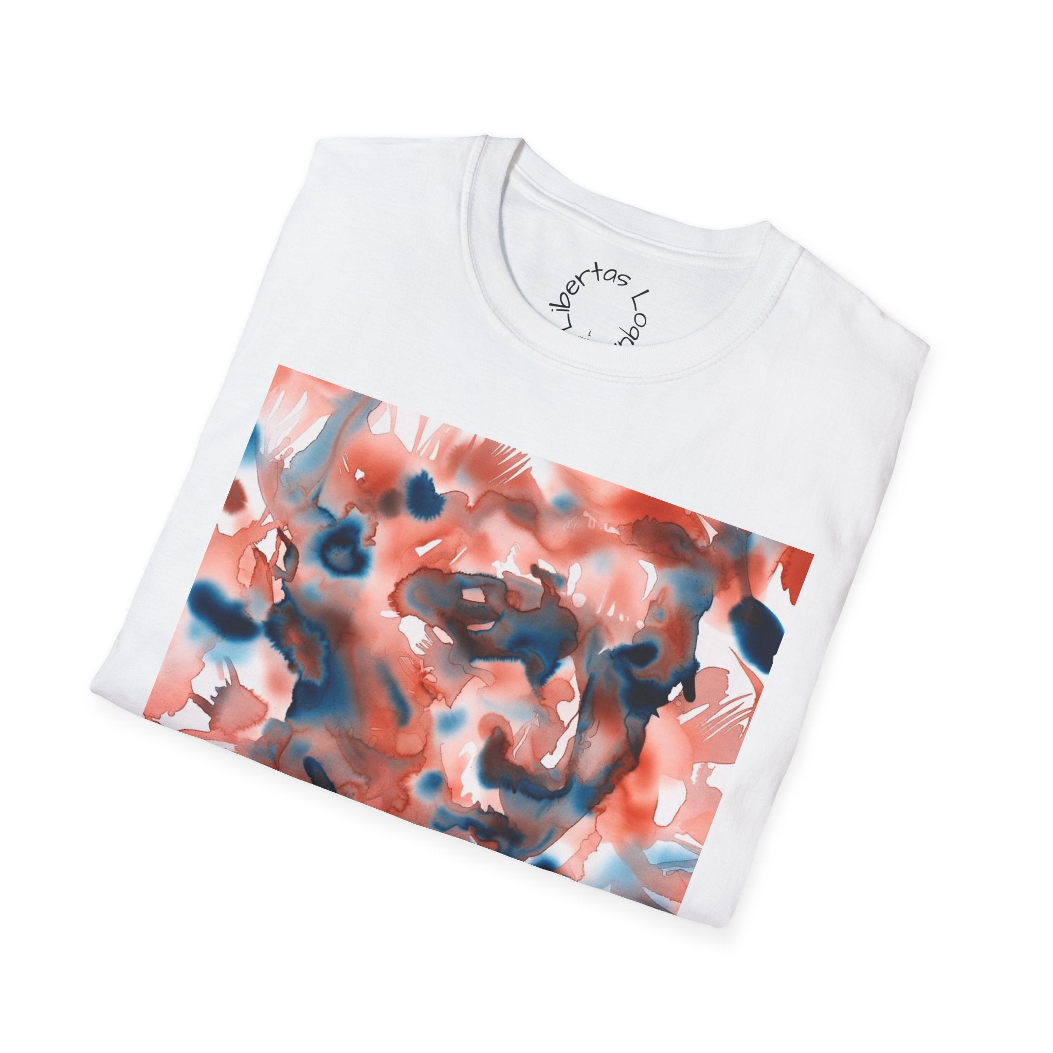 Artistic Abstract Face T‑Shirt — 'Libertas Loquī' Backprint