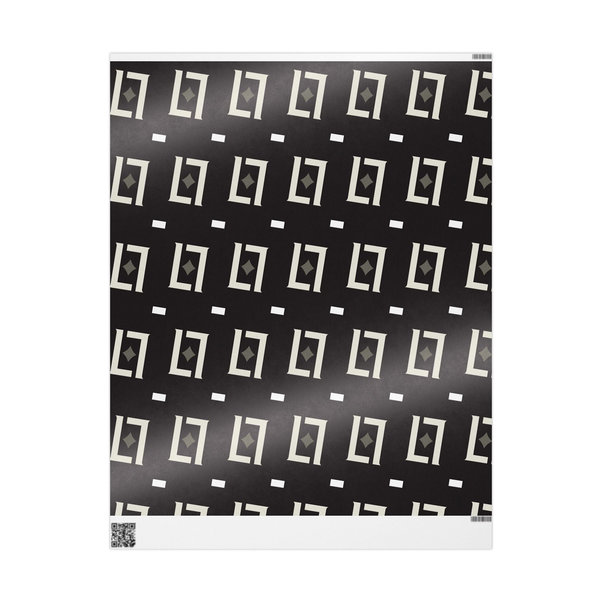 Geometric Black & Ivory Wrapping Paper — Modern Retro Rectangle Pattern