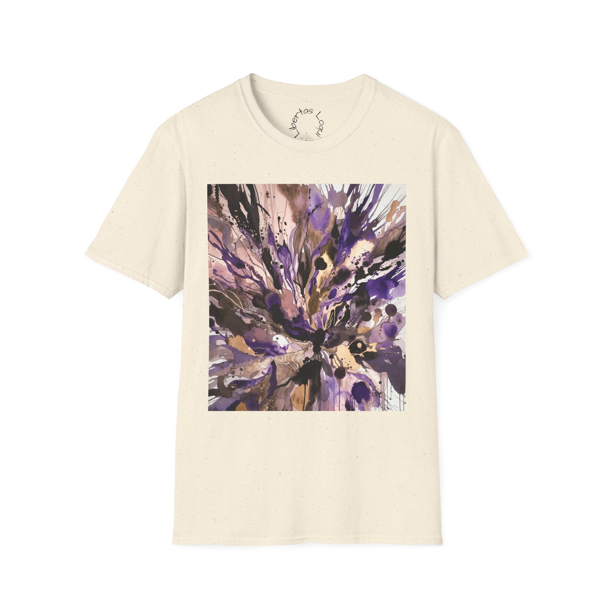 Abstract Purple Burst T-Shirt — 'Libertas Logui' Back Print