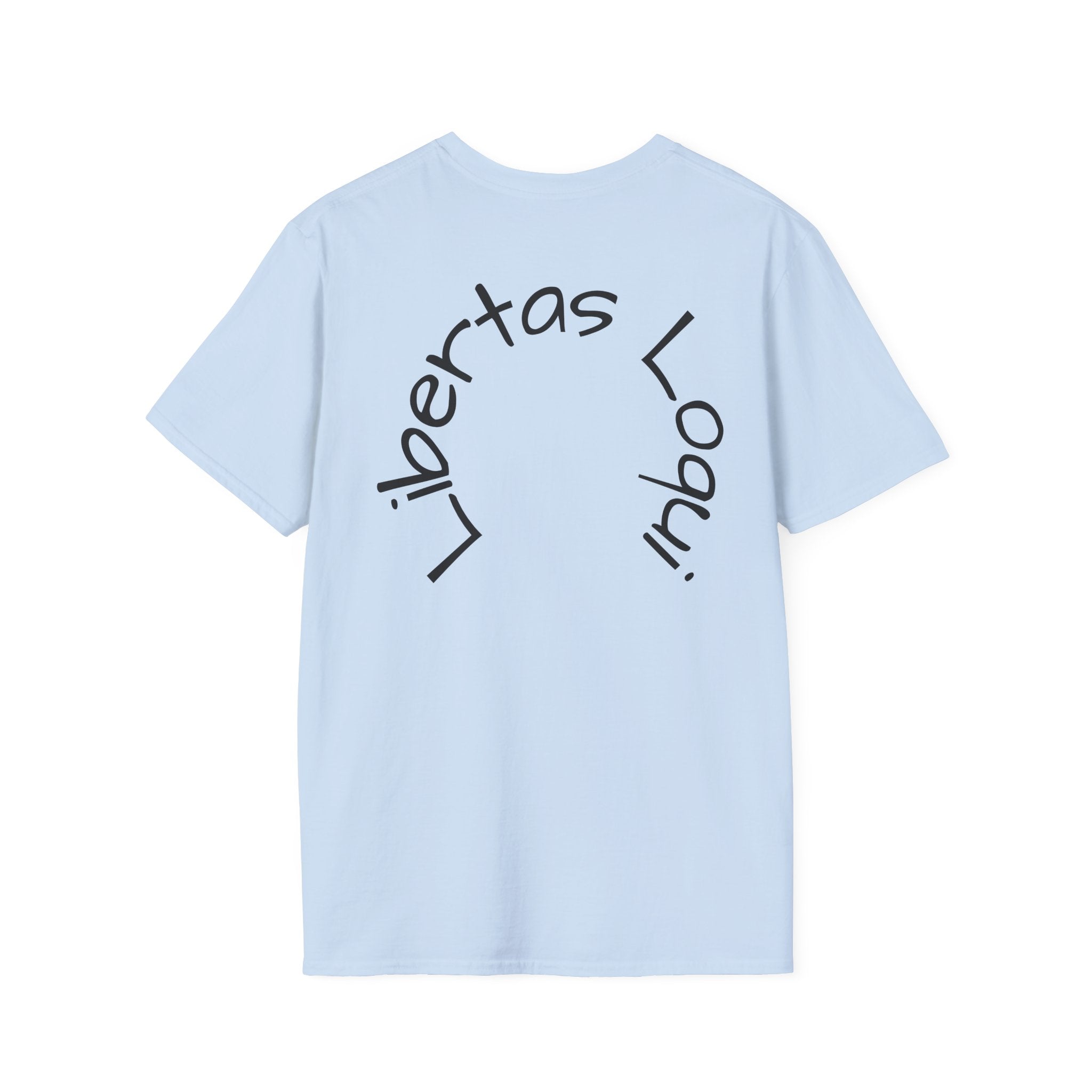 Artistic Abstract Face T‑Shirt — 'Libertas Loquī' Backprint