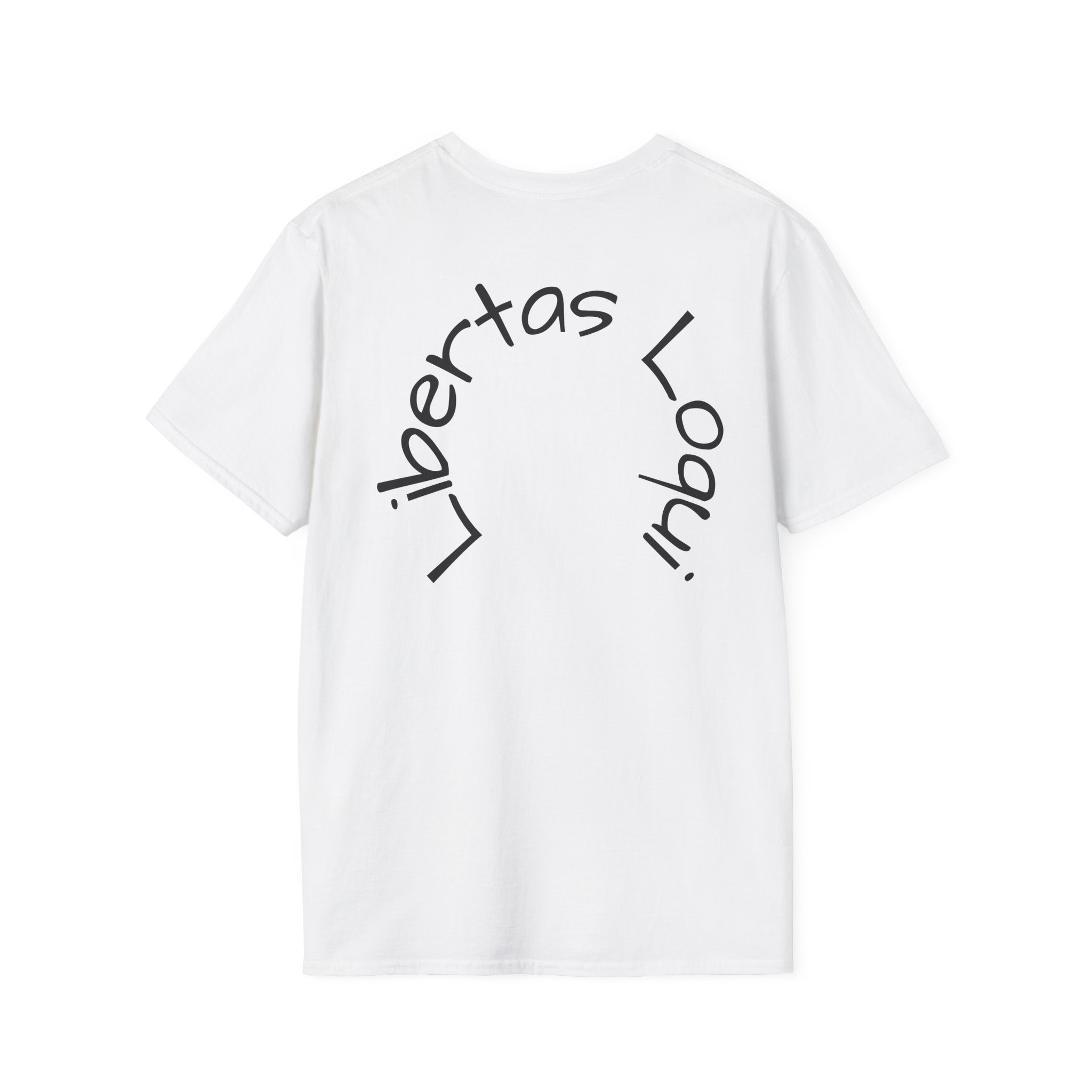 Abstract Brown Ink Skull T-Shirt — Front Art, Back ‘Libertas Loqui’ Typography