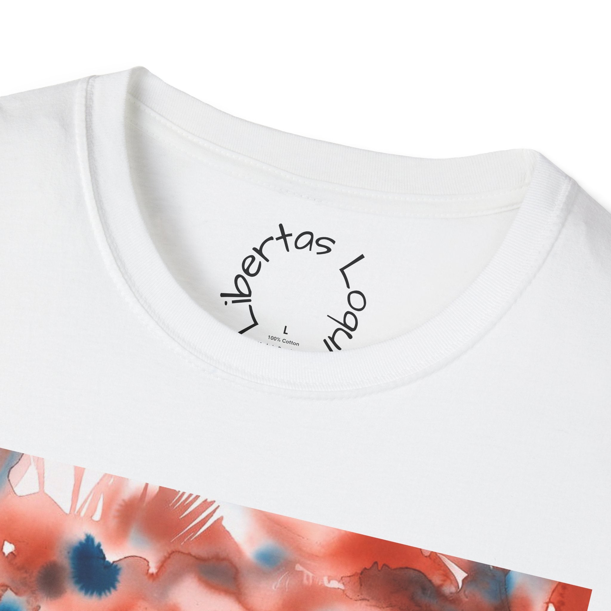 Artistic Abstract Face T‑Shirt — 'Libertas Loquī' Backprint